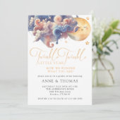 Twinkle Little Star Gender Reveal Custom Party Einladung (Stehend Vorderseite)