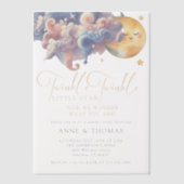 Twinkle Little Star Gender Reveal Custom Party Pergament Einladungen (Vorderseite)