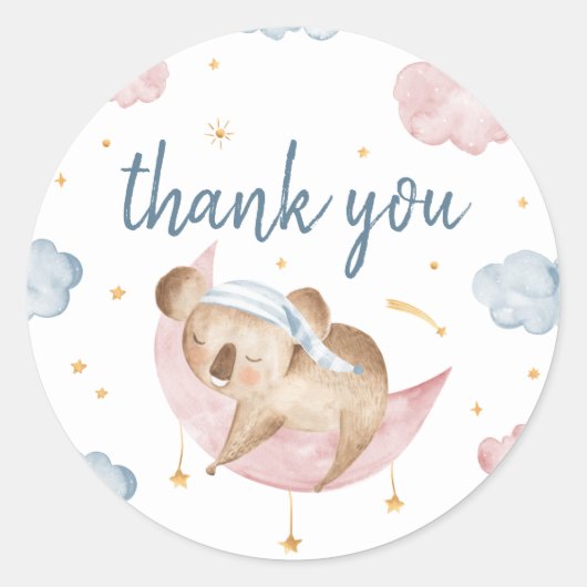 Twinkle Little Star Gender Reveal Gunst Stickers (Vorderseite)