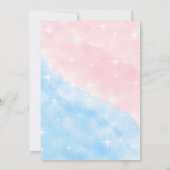 Twinkle Little Star Gender Reveal Kawaii Pink Blue Einladung (Rückseite)