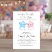 Twinkle Little Star Gender Reveal Kawaii Pink Blue Einladung