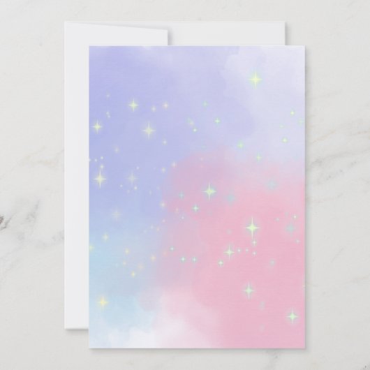 Twinkle Little Star Gender Reveal Niedliche Wasser Einladung (Rückseite)