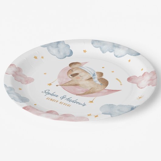 Twinkle Little Star Gender Reveal Paper Teller (Schrägansicht)