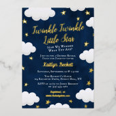 Twinkle Little Star Gender Reveal Party Real Folieneinladung (Vorderseite)
