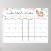 Twinkle Little Star Gender Reveal Rate das Datum Poster (Vorne)