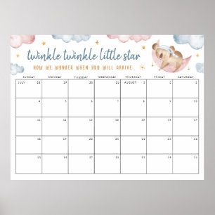 Twinkle Little Star Gender Reveal Rate das Datum Poster