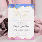 Twinkle Little Star Gender Reveal Retro Pink Blue Einladung