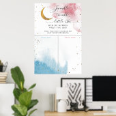 Twinkle Little Star Gender Reveal Stimmzeichen Poster (Heimbüro)