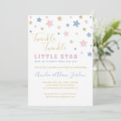 Twinkle Little Star Gender Reveitation Einladung (Stehend Vorderseite)