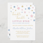 Twinkle Little Star Gender Reveitation Einladung (Vorne/Hinten)