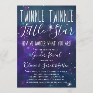 Twinkle Little Star Gender Reveitation Einladung