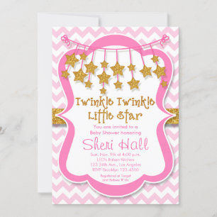 Twinkle Little Star Girl Babydusche Einladung