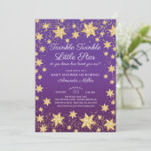Twinkle Little Star Girls Babydusche Einladung (Stehend Vorderseite)