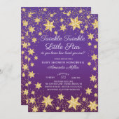 Twinkle Little Star Girls Babydusche Einladung (Vorne/Hinten)