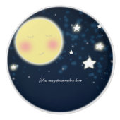 Twinkle Little Star Glows Happy Moon Celestial Keramikknauf (Vorderseite)