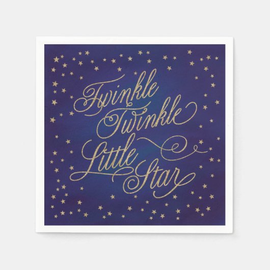 Twinkle Little Star Gold Baby Dusche Napkins Serviette (Vorderseite)