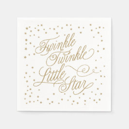 Twinkle Little Star Gold Baby Dusche Napkins Serviette