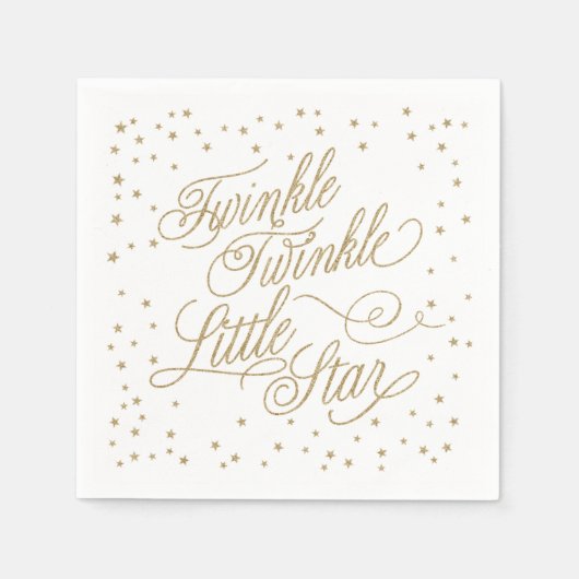 Twinkle Little Star Gold Baby Dusche Napkins Serviette (Vorderseite)