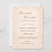 Twinkle Little Star Gold Baby Shower Einladung (Vorderseite)