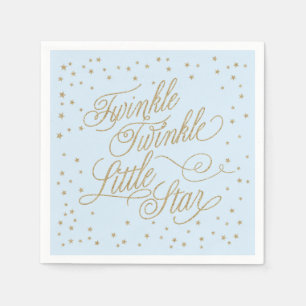 Twinkle Little Star Gold & Blue Baby Dusche Serviette