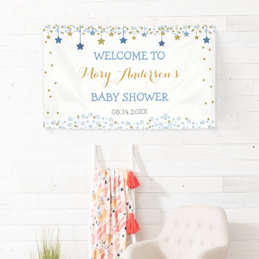 Twinkle Little Star Gold Blue Sparkle Hintergrund Banner (Insitu)