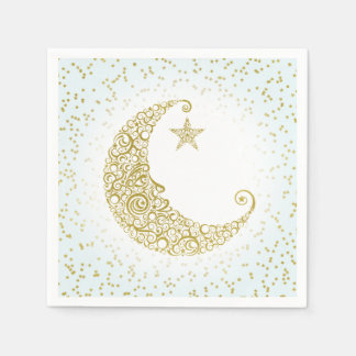Twinkle Little Star Gold Moon Blue Napkin Serviette