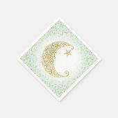 Twinkle Little Star Gold Moon Mint Napkin Serviette (Ecke)