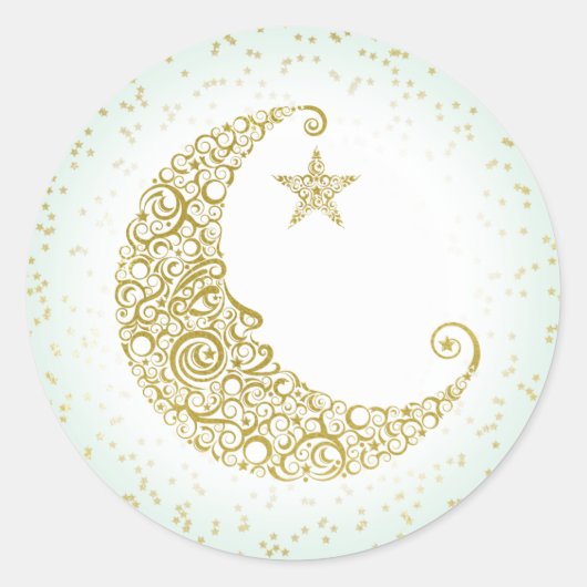 Twinkle Little Star Gold Moon Sticker Minze (Vorderseite)