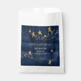 Twinkle Little Star Gold Navy Blue Boy Baby Dusche Geschenktütchen