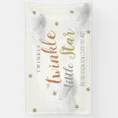 Twinkle Little Star Gray Baby Duschbanner Banner (Vertikal)