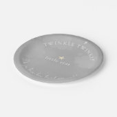 Twinkle Little Star Gray Baby Dusche Pappteller (Schrägansicht)