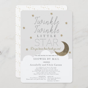 Twinkle Little Star Gray Baby Dusche von Mail Einladung