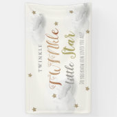 TWINkle Little Star Gray Baby Shower Banner (Vertikal)
