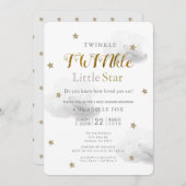 Twinkle Little Star & Gray Cloud Twin Baby Dusche Einladung (Vorne/Hinten)