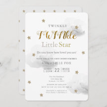 Twinkle Little Star & Gray Cloud Twin Baby Dusche