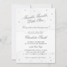 Twinkle Little Star Gray Elegant Baby Shower