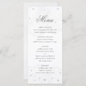 Twinkle Little Star Gray Elegant Baby Shower Menükarte (Vorne/Hinten)