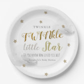 Twinkle Little Star Gray Twin Baby Dusche Pappteller (Vorderseite)