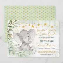 Twinkle Little Star Greenerie Elephant Babydusche