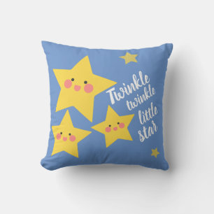 Twinkle Little Star Happy Yellow Stars Kissen