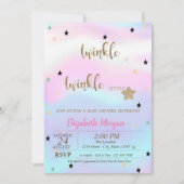 Twinkle Little Star Holographic Baby Shower Einladung (Vorderseite)