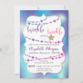 Twinkle Little Star Holographic Baby Shower Einladung (Vorderseite)