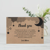 Twinkle Little Star Kraft Baby Dusche Vielen Dank Dankeskarte (Stehend Vorderseite)