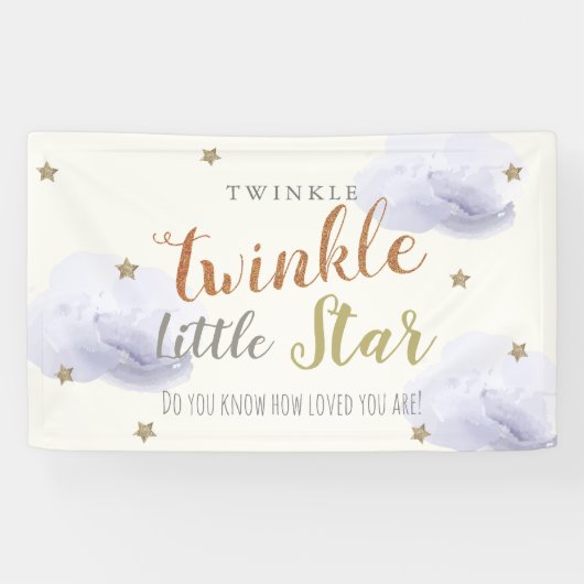 Twinkle Little Star Lavender Baby Duschbanner Banner (Horizontal)