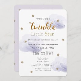 Twinkle Little Star Lavender Baby Dusche Einladung