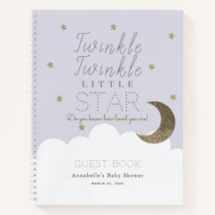 Twinkle Little Star Lavender Baby Showbook Notizblock