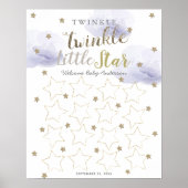 Twinkle Little Star Lavender Guest Book Sign Poster (Vorne)