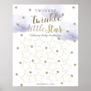 Twinkle Little Star Lavender Guest Book Sign Poster