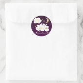 Twinkle Little Star Lila Bunny Baby Shower Gefalle Runder Aufkleber (Tasche)