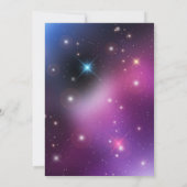 Twinkle Little Star Lila Gold Moon Babydusche Einladung (Rückseite)